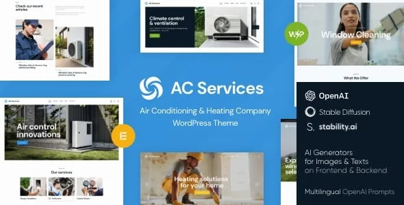 AC Services | HVAC, Air Conditioning & Heating Company WordPress Theme — homepage layout