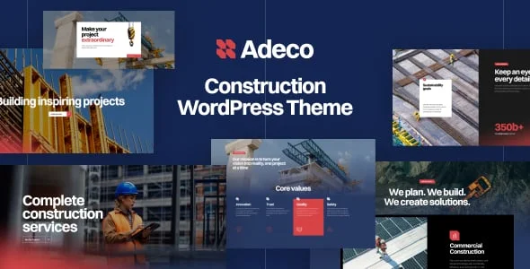 Adeco - Construction WordPress Theme — homepage layout