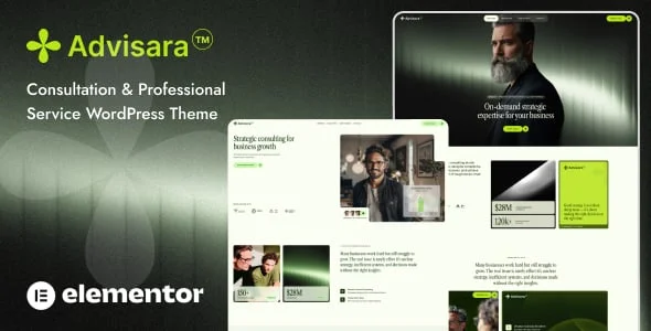 Advisara - Consulting Business WordPress Theme — homepage layout
