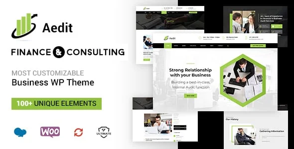 Aedit - Corporate Consulting WordPress Theme — homepage layout