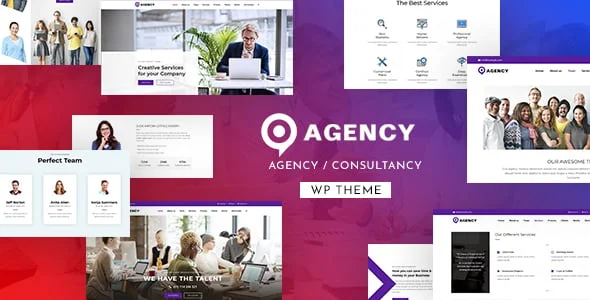 Agency WordPress Theme — homepage layout