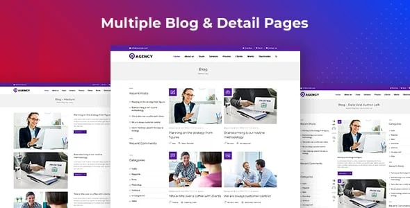 Agency WordPress Theme — blog and article listing