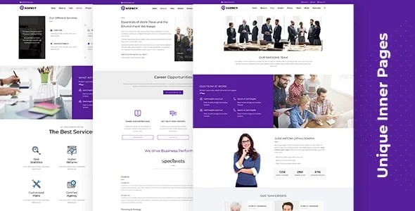 Agency WordPress Theme — interior page design