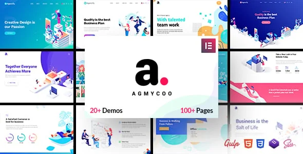 Agmycoo - Isometric Startup Creative Digital Agency WordPress Theme — homepage layout