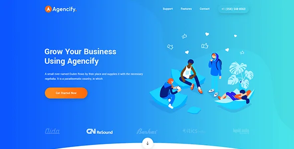 Agmycoo - Isometric Startup Creative Digital Agency WordPress Theme — interior page design