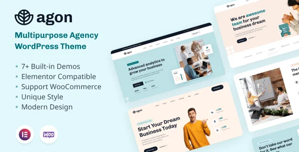 Agon - Multipurpose Agency WordPress Theme — homepage layout