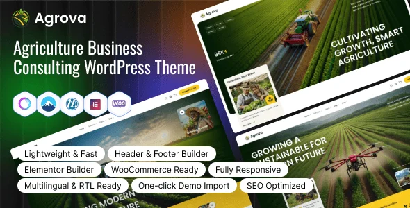 Agrova – Agriculture Business Consulting WordPress Theme — homepage layout