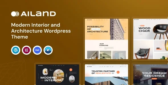 Ailand - Interior & Architecture WordPress Theme — homepage layout