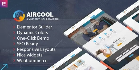 AirCool - Conditioning And Heating WordPress theme — homepage layout