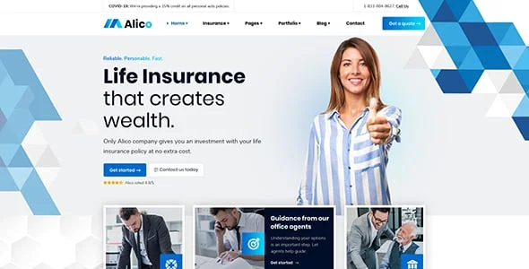 Alico - Insurance WordPress Theme — blog and article listing