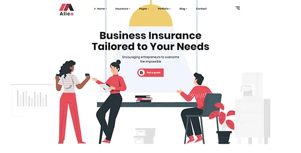 Alico - Insurance WordPress Theme — design detail view