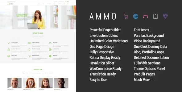 Ammo - Corporate MultiPurpose Theme — homepage layout