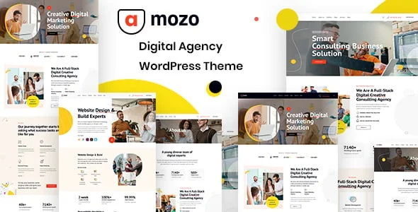 Amozo - Digital Agency WordPress Theme — homepage layout