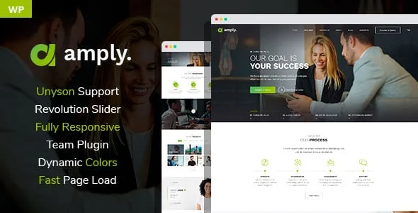 Amply - Web Design & Digital Business WordPress theme — homepage layout