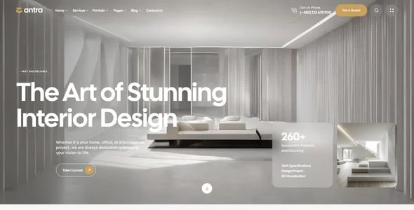 Antra - Architecture & Interior Design WordPress Theme — blog and article listing