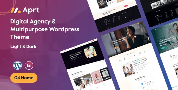 Aprt | Digital Agency & Multi Purpose WordPress Theme — homepage layout