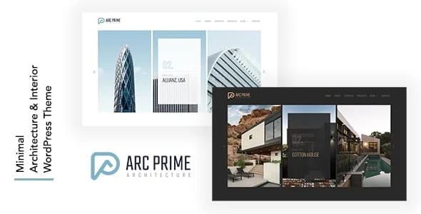 Arc Prime - Architecture WordPress Theme — homepage layout