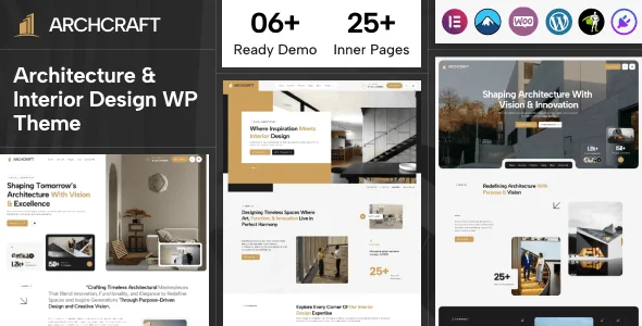 Archcraft - Architecture & Interior Design WordPress Theme — homepage layout
