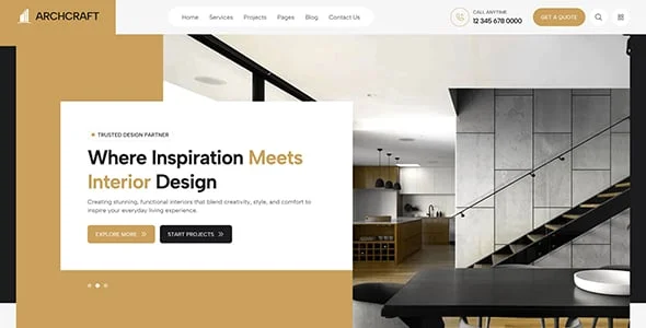 Archcraft - Architecture & Interior Design WordPress Theme — blog and article listing