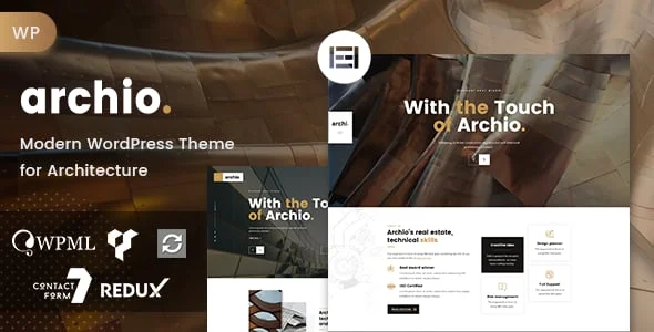 Archio - Architecture & Interior Design WordPress Theme — homepage layout