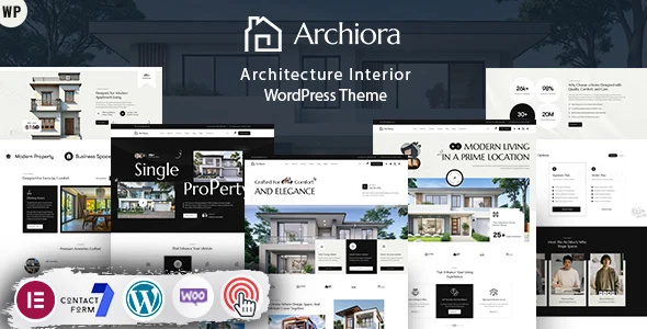 Archiora - Architecture Interior WordPress Theme WordPress theme homepage layout for a architect theme business website