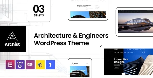 Archist - Architecture & Interior WordPress Theme — homepage layout