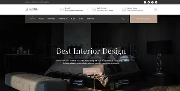 Archtek -  Architecture Interior Design WordPress Theme — interior page design