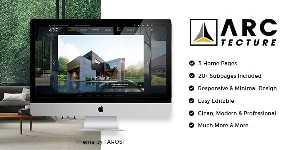 Arctecture - Interior Design WordPress Theme — homepage layout