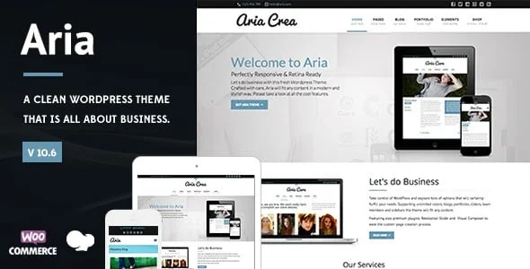 Aria - Pure Business WordPress Theme — homepage layout