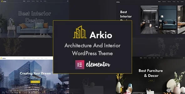 Arkio - Architecture & Interior WordPress Theme — homepage layout
