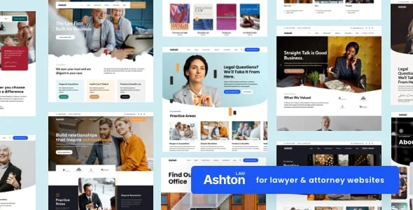 Ashton | Lawyer Attorney WordPress — homepage layout