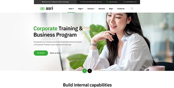 Asri - Multi-Purpose Elementor WordPress Theme — interior page design