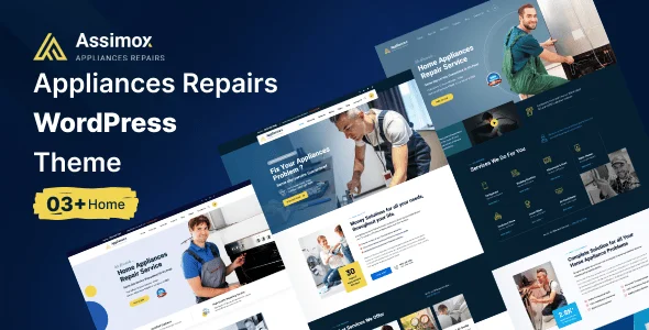 Assimox - Appliances Repair Services WordPress Theme — homepage layout