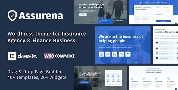 Assurena - Insurance Agency WordPress Theme — homepage layout
