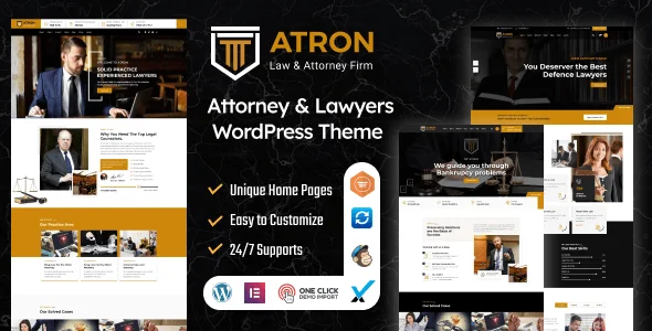 ATRON || Attorney & Lawyers WordPress Theme — homepage layout