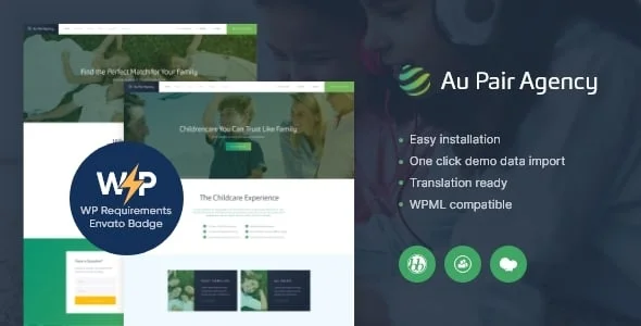 Au Pair Agency - Babysitting & Nanny Theme — homepage layout