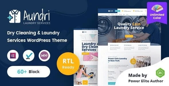 Aundri - Dry Cleaning Services WordPress Theme + RTL — homepage layout