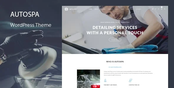 Auto Spa - Car Wash WordPress Theme — homepage layout