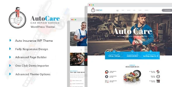 AutoCare - Auto Service WordPress Theme — homepage layout