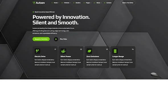 Autoev - Electric Vehicle Charging WordPress Theme — interior page design