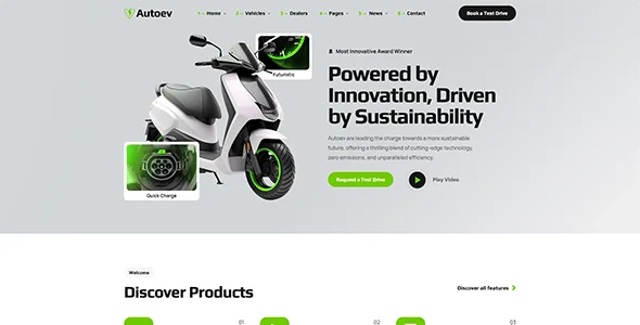 Autoev - Electric Vehicle Charging WordPress Theme — design detail view