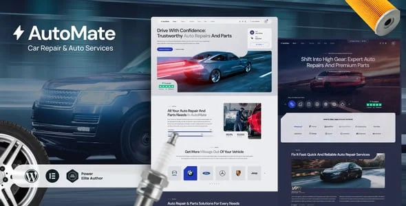 AutoMate - Car Repair & Auto Services WordPress Theme — homepage layout