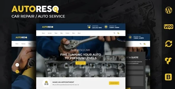 Autoresq - Car Repair WordPress Theme — homepage layout
