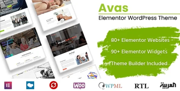 Avas - Elementor MultiPurpose WordPress Theme — homepage layout