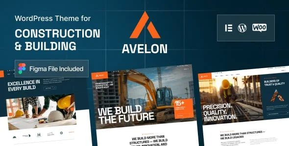 Avelon - Construction & Building WordPress Theme — homepage layout