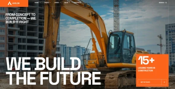 Avelon - Construction & Building WordPress Theme — blog and article listing
