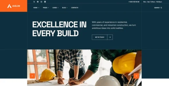 Avelon - Construction & Building WordPress Theme — interior page design