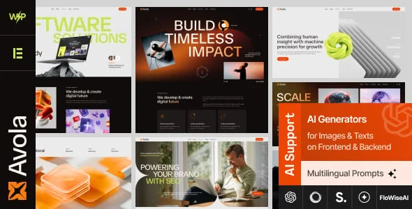 Avola - IT Business & Digital Company WordPress Theme — homepage layout