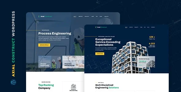 Axial – Construction Company WordPress Theme — homepage layout