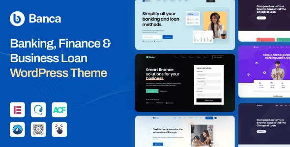 Banca - Banking, Finance & Business Loan WordPress Theme — homepage layout